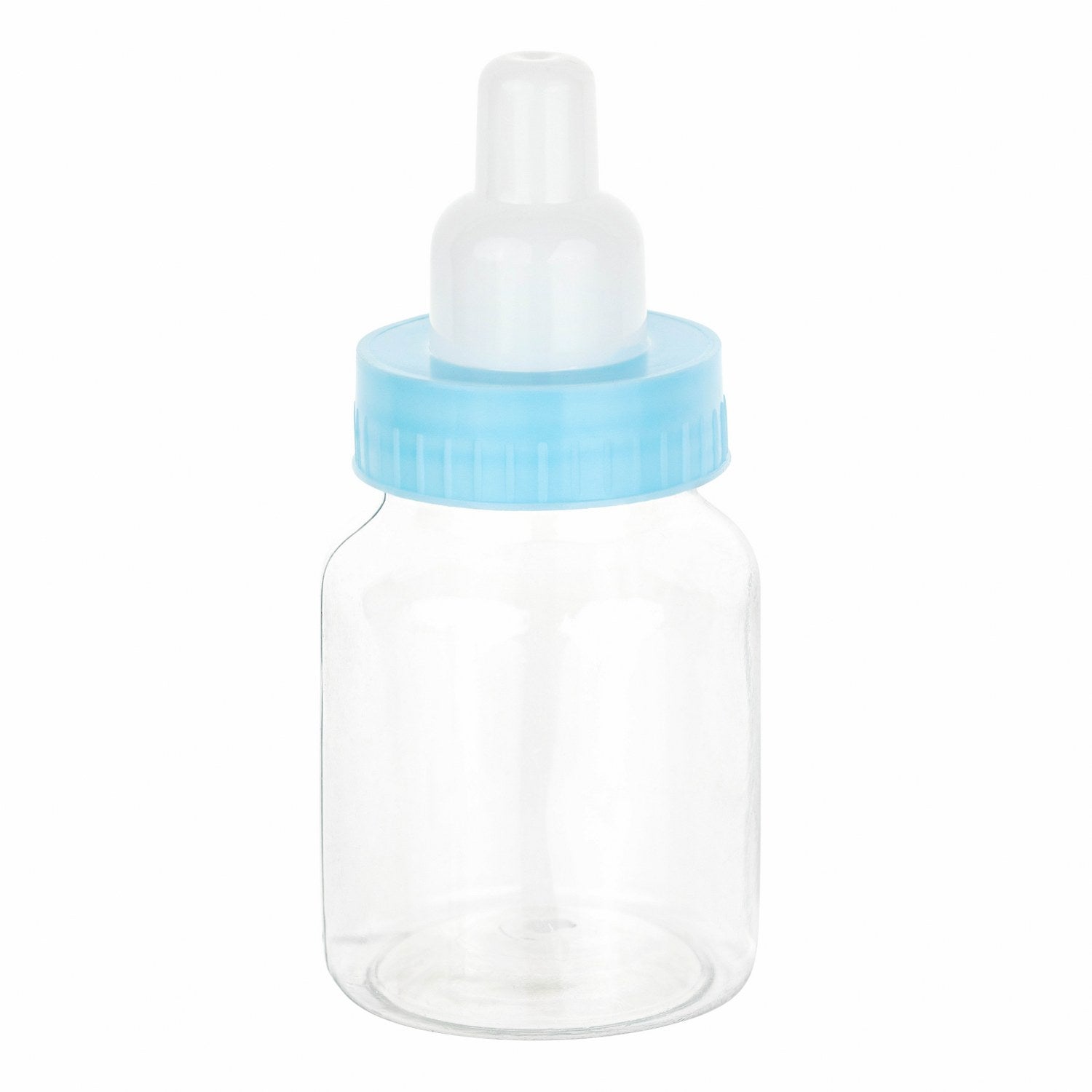 Blue Baby Boy Bottle Shaped Acrylic Candy Boxes 36 Pack 1.5"X3.5"